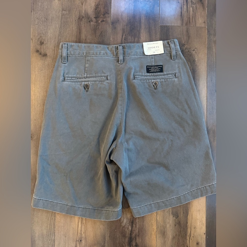 Vintage Banana Republic Chino Shorts Size 28 Gray Y2K Summer NWT - Picture 7 of 7